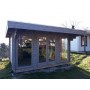 Chalet bois 15m2 350x435cm LORY toit plat TUINDECO