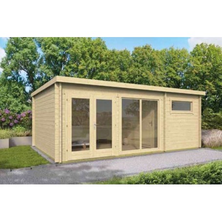 Chalet bois 22m2 400x595cm FLOW TUINDECO