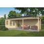 Chalet bois 19m2 250x790cm GRETEL TUINDECO