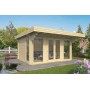 Chalet bois 15m2 350x435cm LORY toit plat TUINDECO