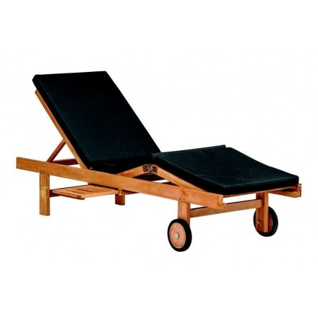 Chaise longue de jardin ou plage en teck WEMBLEY