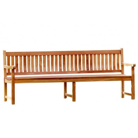 Banc de jardin en teck Bretagne 3 pieds 250cm