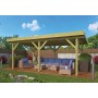 Kiosque bois 20m2 MODERN 340x590cm Rectangulaire toit plat