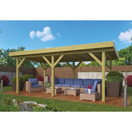 Kiosque pavillon 20m2 340x590cm MODERN RECTANGULAIRE