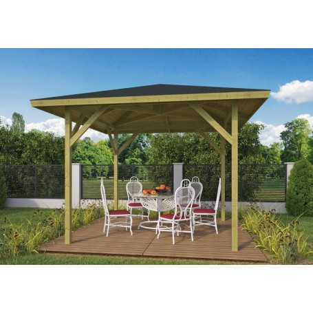 Kiosque de jardin 340x340cm 11m2 ECONOME