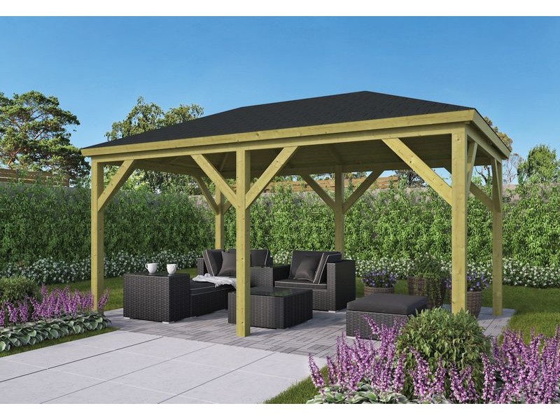  Kiosque bois  14m2 290x490cm GRANDE de Jardin et Chalet