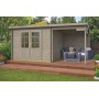 Chalet bois 15m2 300x500cm DORA imprégné en gris