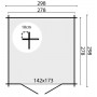 Plan du chalet bois 9m2 300x300cm NOJA de Jardin et Chalet