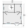 Plan du chalet habitable 25m2 490x530cm Llanes