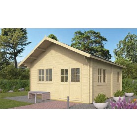 Chalet habitable 25m2 PLAINE 490x530cm - 44mm - 3 pièces Photo du chalet habitable 25m2 490x530cm Llanes