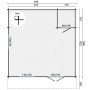 Plan du Chalet bois 35m2 600x600cm BRANDON de Jardin et Chalet