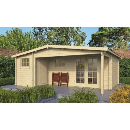 Chalet bois 23m2 595x450cm CATHERINE de jardin et chalet