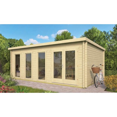 Chalet bois 22m2 400x595cm GABRIELLE