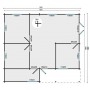 Plan du Chalet habitable 68,1+7,4m2 AVENTURE de Jardin et Chalet