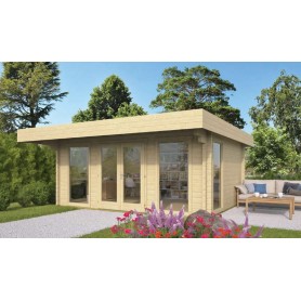 Chalet bois 16,1m2 Miami 380x500m2 toit plat - 70mm Photo du Chalet bois 16,1 m2 Miami 380x500m2 de Jardin et Chalet