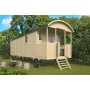 Roulotte en bois 240x700cm + terrasse 120cm Jardin et Chalet