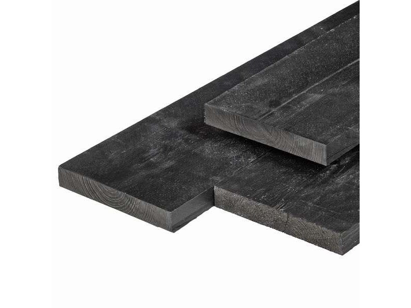 Planche en pin d'Europe centrale peinture noir 2.0x20.0cm, sciage fin