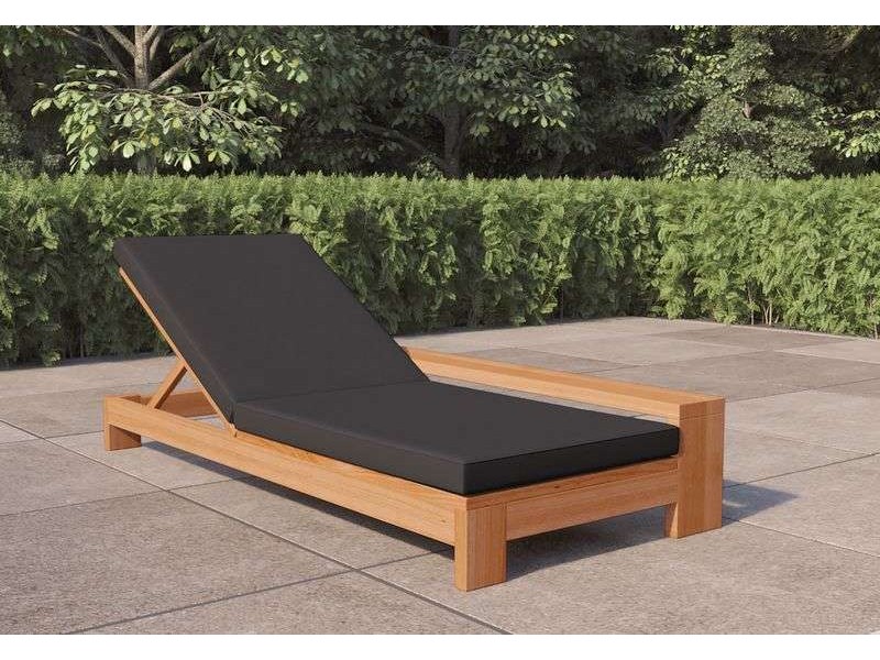 Chaise longue en teck avec coussin Jardin et Chalet