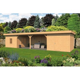 Kiosque Oslo XL en douglas Type 12 - Bois raboté, terrasse Pavillon ossature bois Oslo en mélèze/douglas Type 12