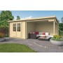 Chalet bois 6,1+6,6m2 250x600cm Eddy