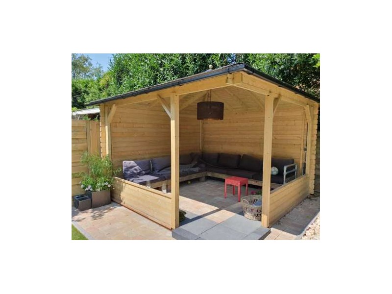 Kiosque bois 12m2 350x350cm Mitch