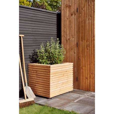 Jardinière Red Class Wood 30x90x80cm sur roues