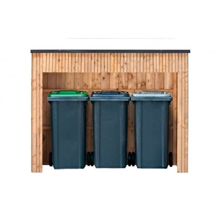 Cache poubelles triple en Red Class Wood