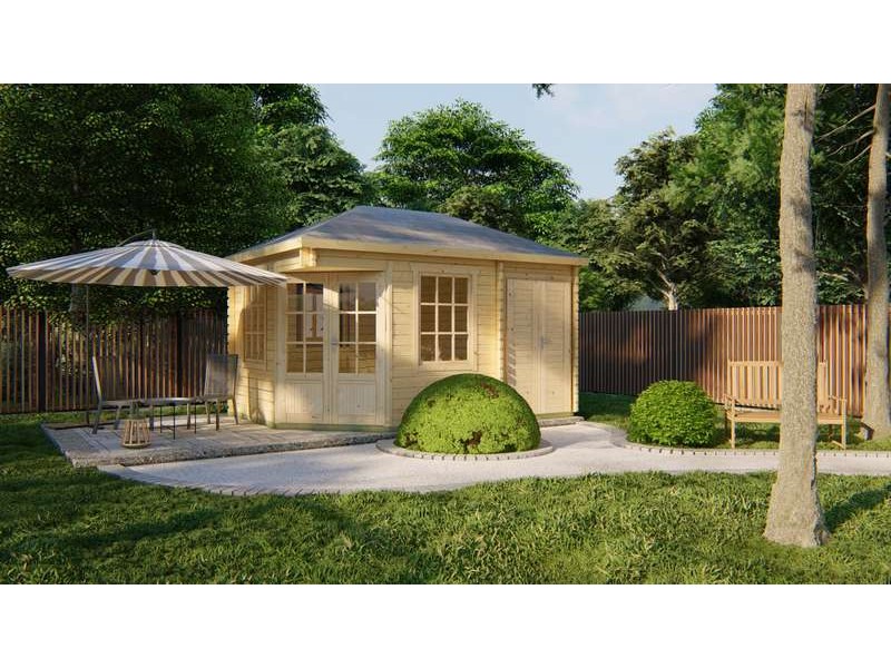 Chalet bois 7,8+3,6m2 300x440cm Agnès