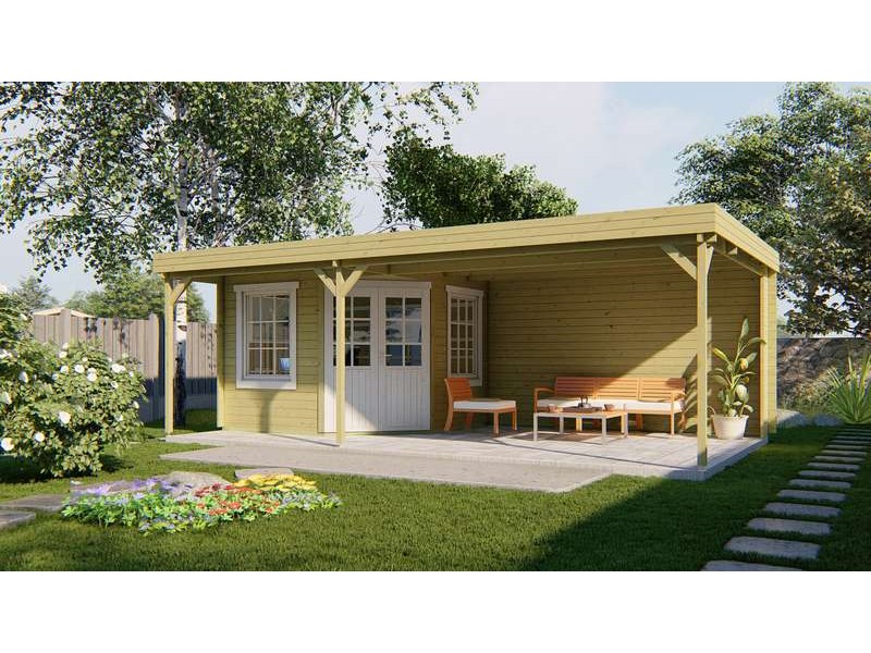 Chalet bois 6,9+17,1m2 400x700cm Annette