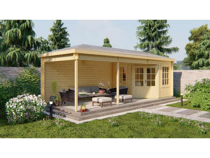 Chalet bois 6,7+13,7m2 300x790cm Bertil