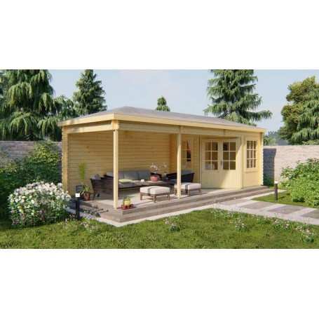 Chalet bois 6,7+13,7m2 300x790cm Bertil