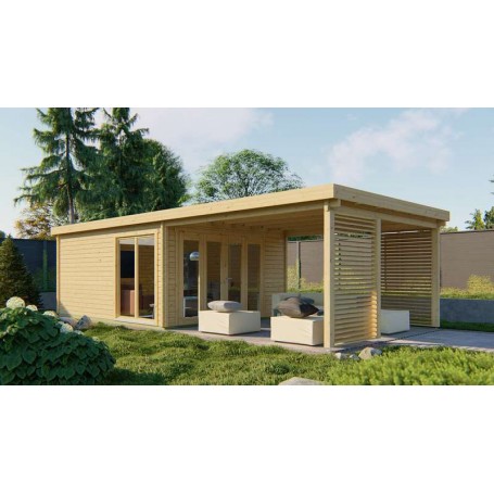 Chalet bois 18,1+14,9m2 900x400cm Soissons