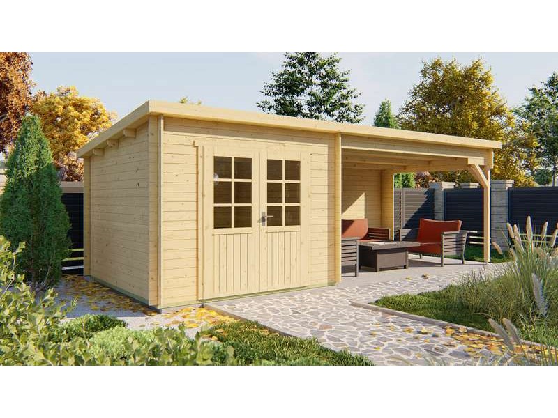 Chalet bois 7,5+10,8m2 300x700cm Charlotta