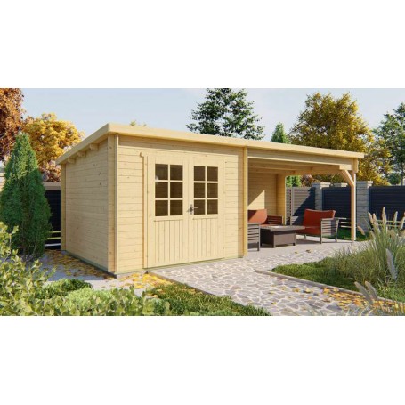 Chalet bois 7,5+10,8m2 300x700cm Charlotta