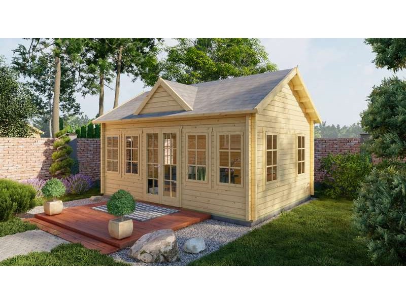 Chalet bois 22m2 550x400cm Trésor