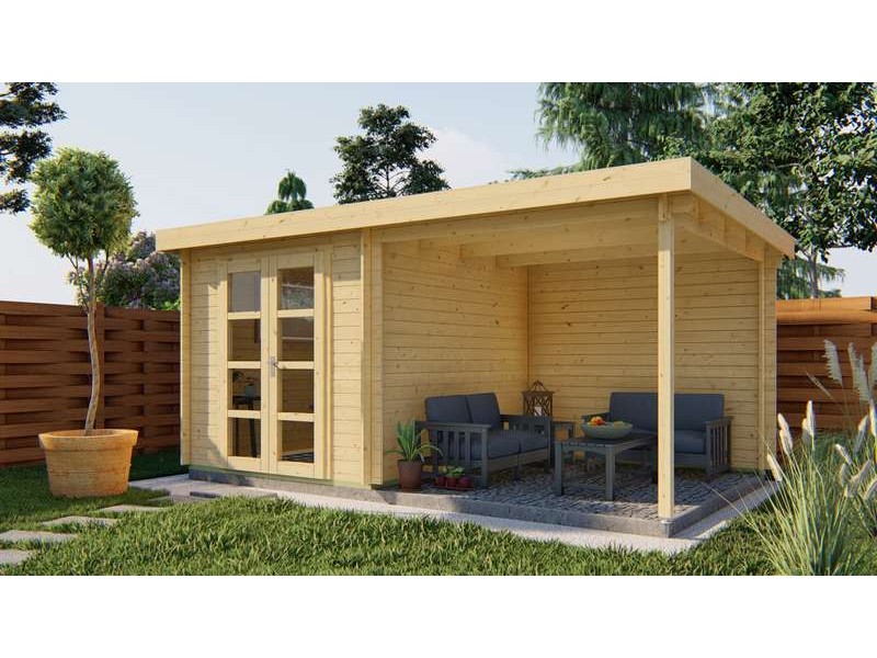 Chalet bois 5,3+5,3m2 500x250cm Elburg