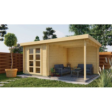 Chalet bois 5,3+5,3m2 500x250cm Elburg