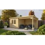 Chalet bois 6,1+6,6m2 250x600cm Freddy