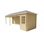 Chalet bois 5,3+12,4m2 250x790cm Gretel