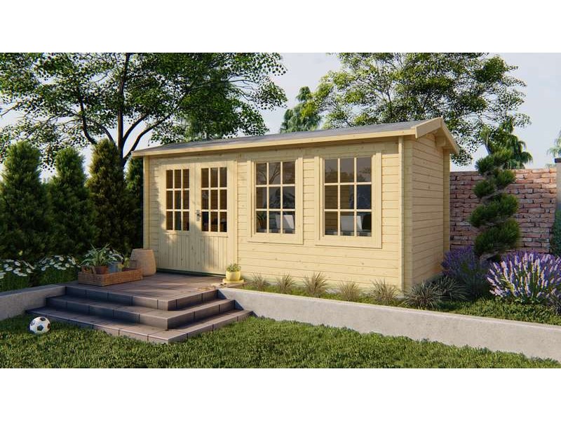 Chalet bois 12m2 500x250cm Josie