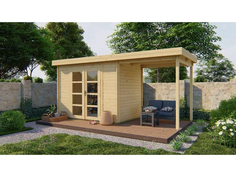 Abri de jardin 5,5+4,0m2 200x300cm Mi-moderne
