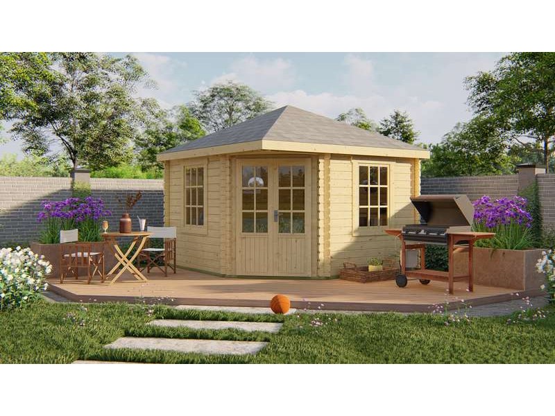 Chalet bois 12m2 350x350cm Nilsson