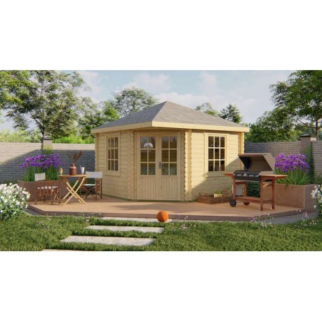 Chalet bois 12m2 350x350cm Nilsson