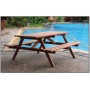 Table de picnic ECONOMIE en bois dur avec bancs intégrés