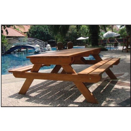 Tablle de picnic CONFORT en bois dur