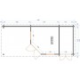 Chalet bois 6,7+3,7m2 300x705cm Olson