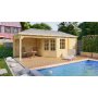 Chalet bois 6,7+3,7m2 300x705cm Olson