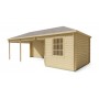 Chalet bois 9,7+14,8m2 350x800cm Paiva