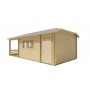 Chalet bois 15,3+5,7+10,8m2 420x850cm Sibella