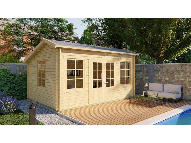 Chalet bois 17m2 480x350cm Tane